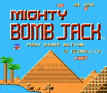 Mighty Bomb Jack (USA) screen shot title